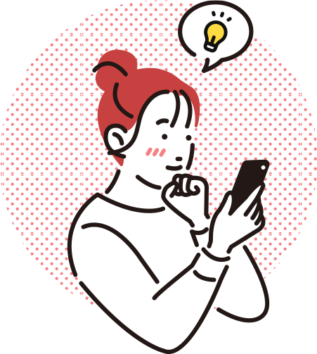 スマホを見る女性のイラスト